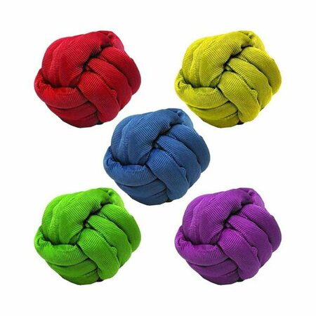 PETPRIDE 3.5 in. Ballistic Nylon Interwoven Ball Dog Toy - Assorted Color PE780252